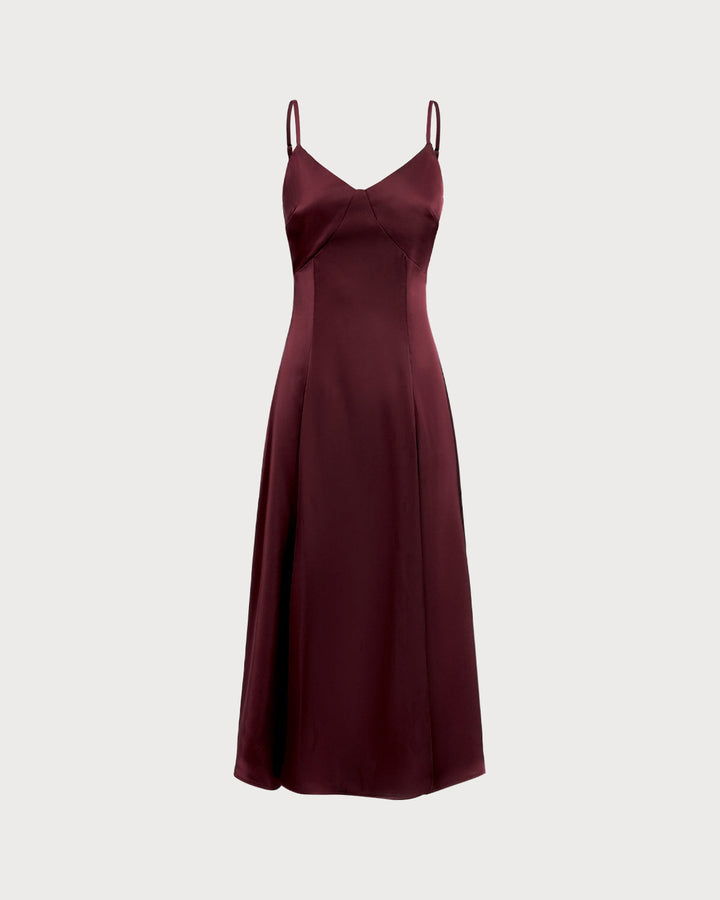 Dahlia | Spaghetti Strap Satin A-Line Maxi Dress