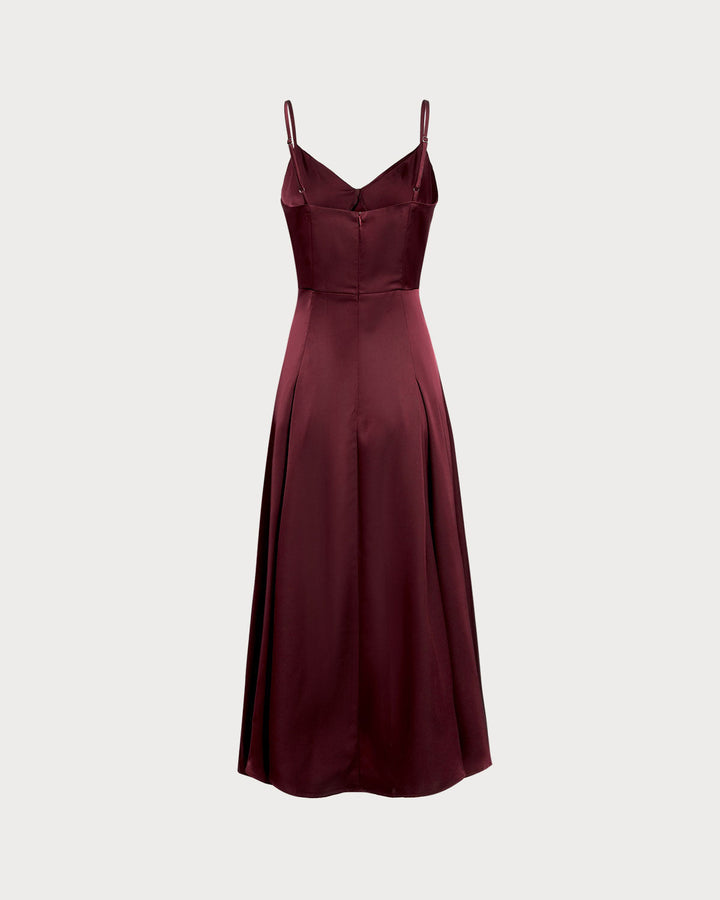 Dahlia | Spaghetti Strap Satin A-Line Maxi Dress