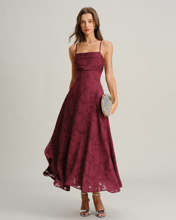 Vanna | Jacquard Slip Maxi Dress