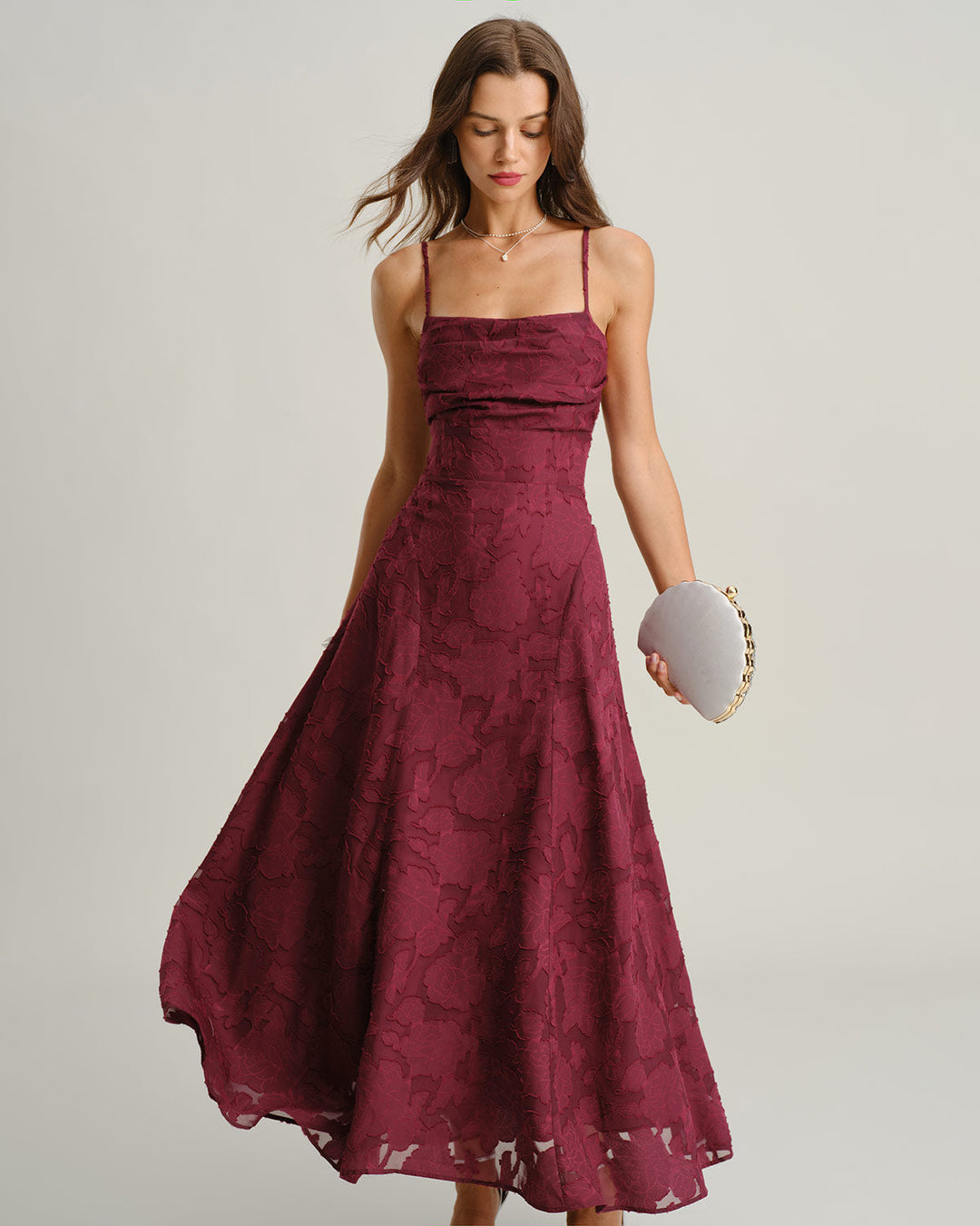 Vanna | Jacquard Slip Maxi Dress