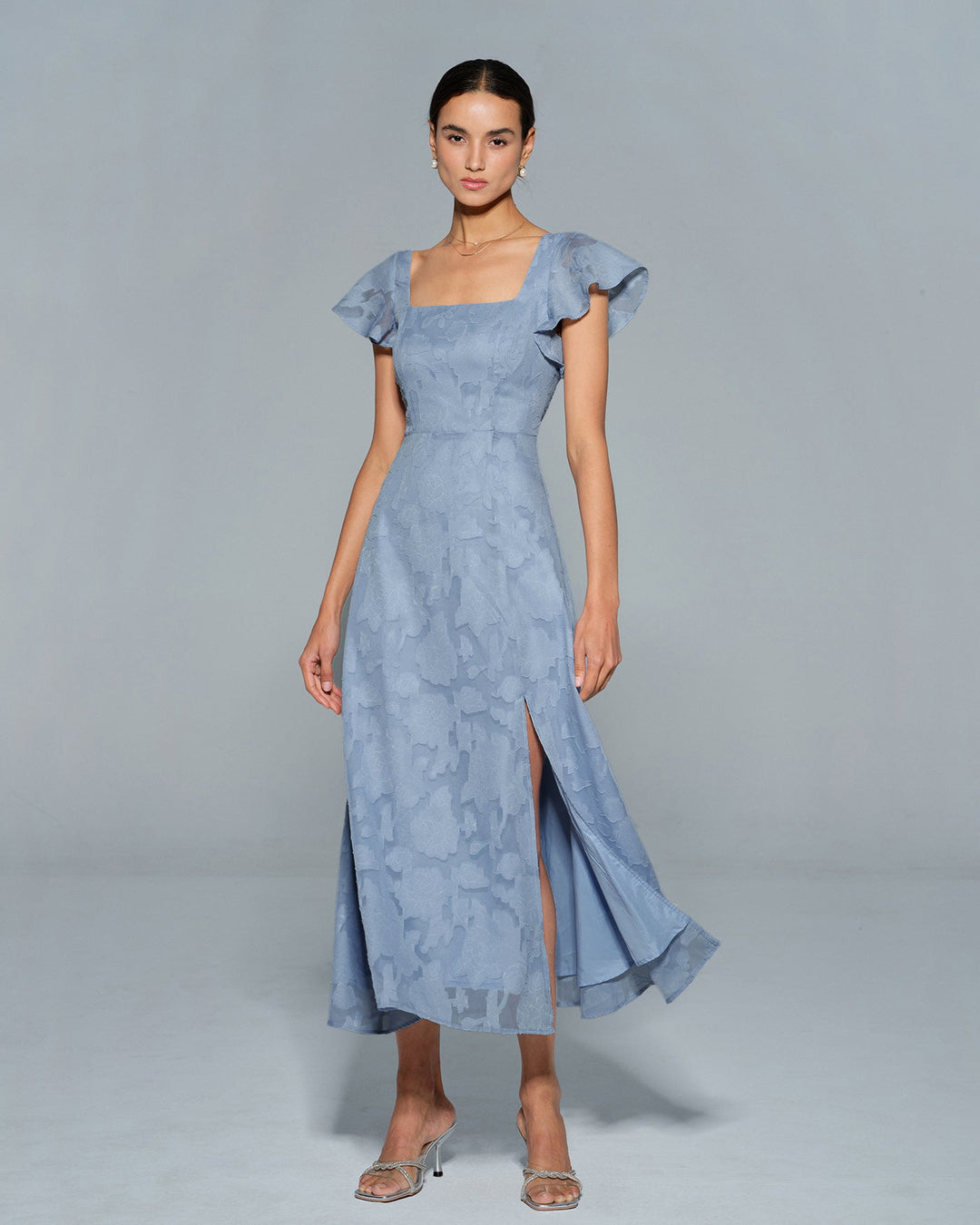 Edith | Floral Square Neck Midi Dress