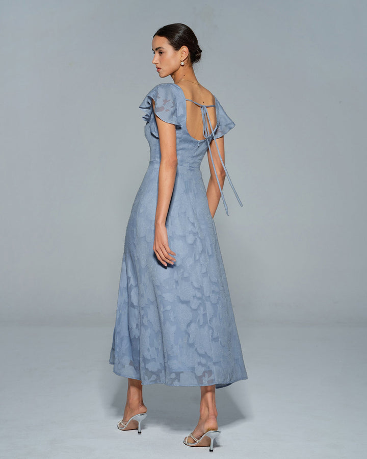 Edith | Floral Square Neck Midi Dress