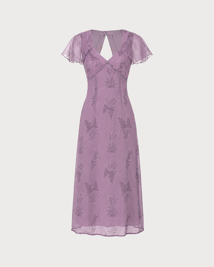 Lavinia | Butterfly Sleeve Floral Midi Dress