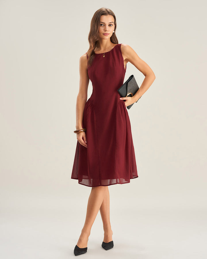 Fleur | Sleeveless Chiffon Midi Dress