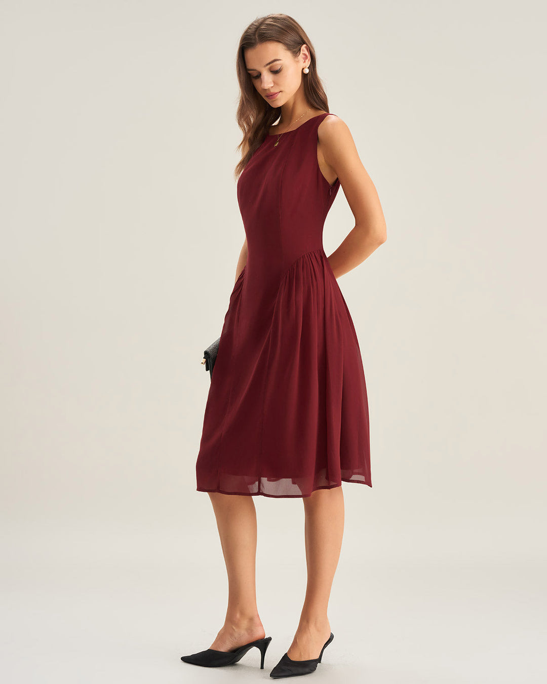 Fleur | Sleeveless Chiffon Midi Dress