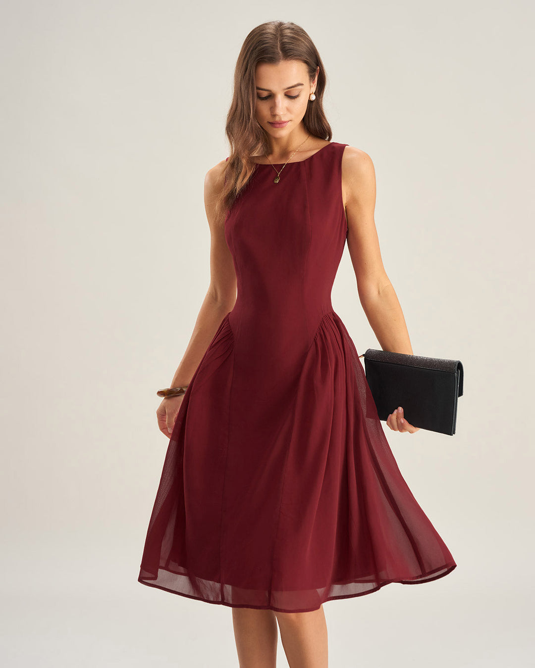 Fleur | Sleeveless Chiffon Midi Dress