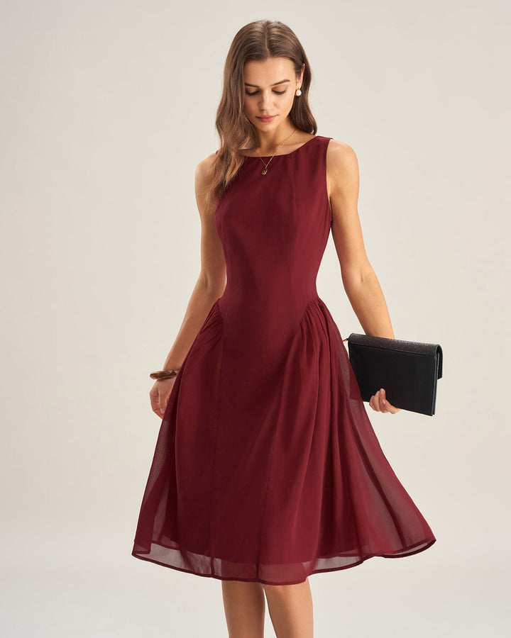 Fleur | Sleeveless Chiffon Midi Dress