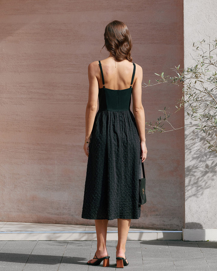 Cleo | Sweetheart Neck Spaghetti Strap Slip Midi Dress
