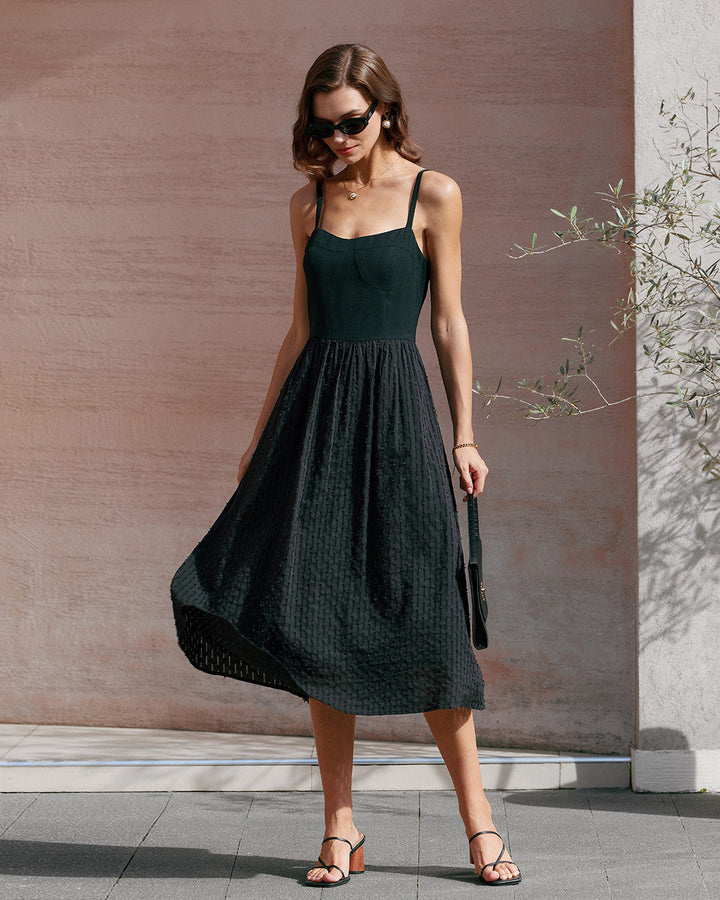 Cleo | Sweetheart Neck Spaghetti Strap Slip Midi Dress