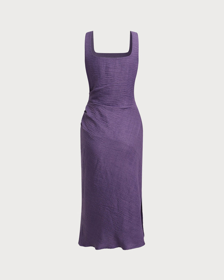 Saskia | Square Neck Spaghetti Strap Slip Midi Dress