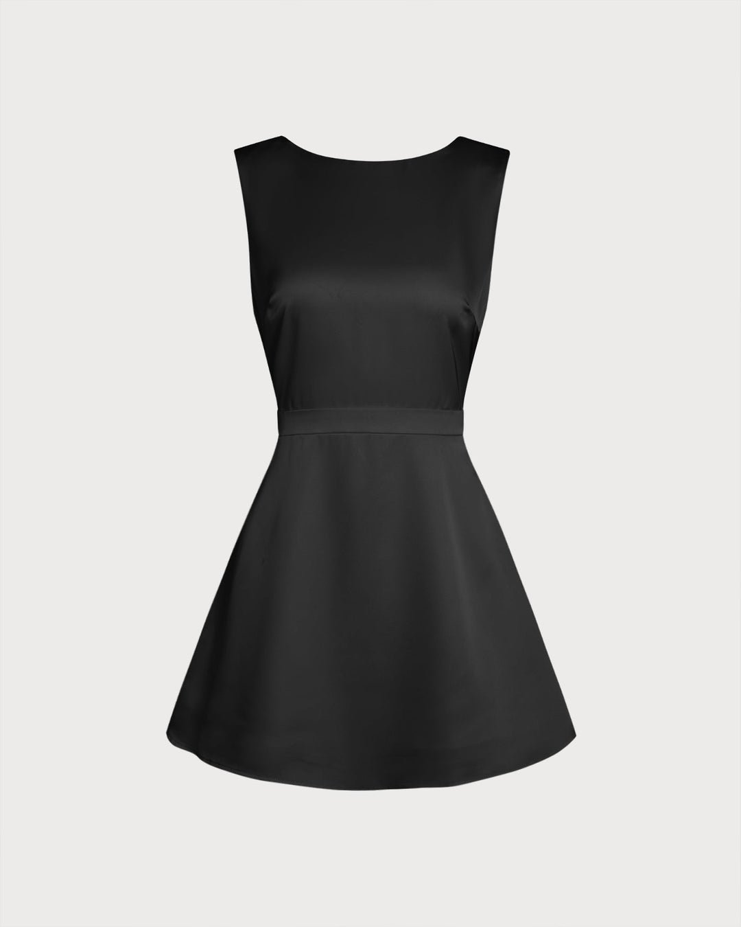 Cleona | Boat Neck Pearl A-Line Mini Dress