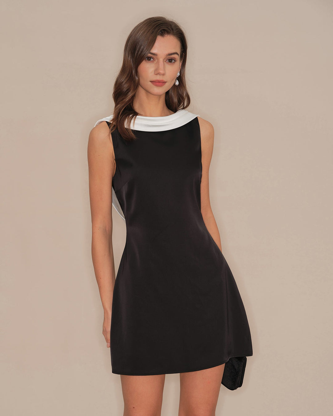 Delphine | Cowl Neck Backless Mini Dress