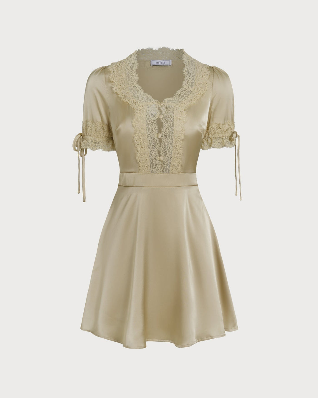 Serene | V-Neck Lace Satin Mini Dress