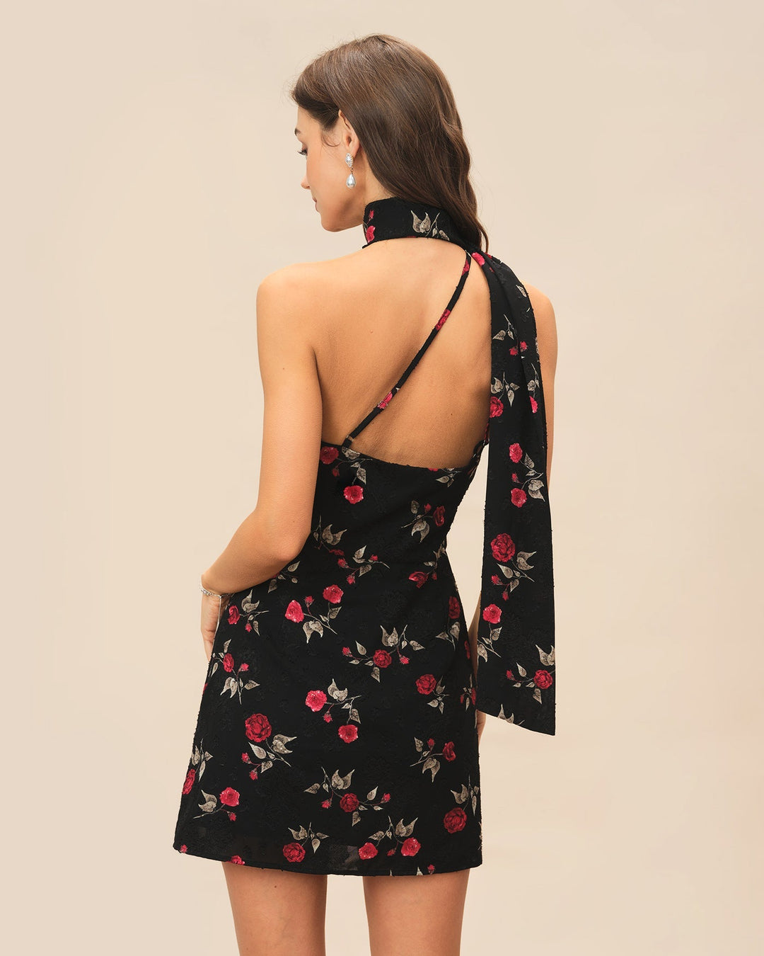 Blair | One-Shoulder Jacquard Mini Dress