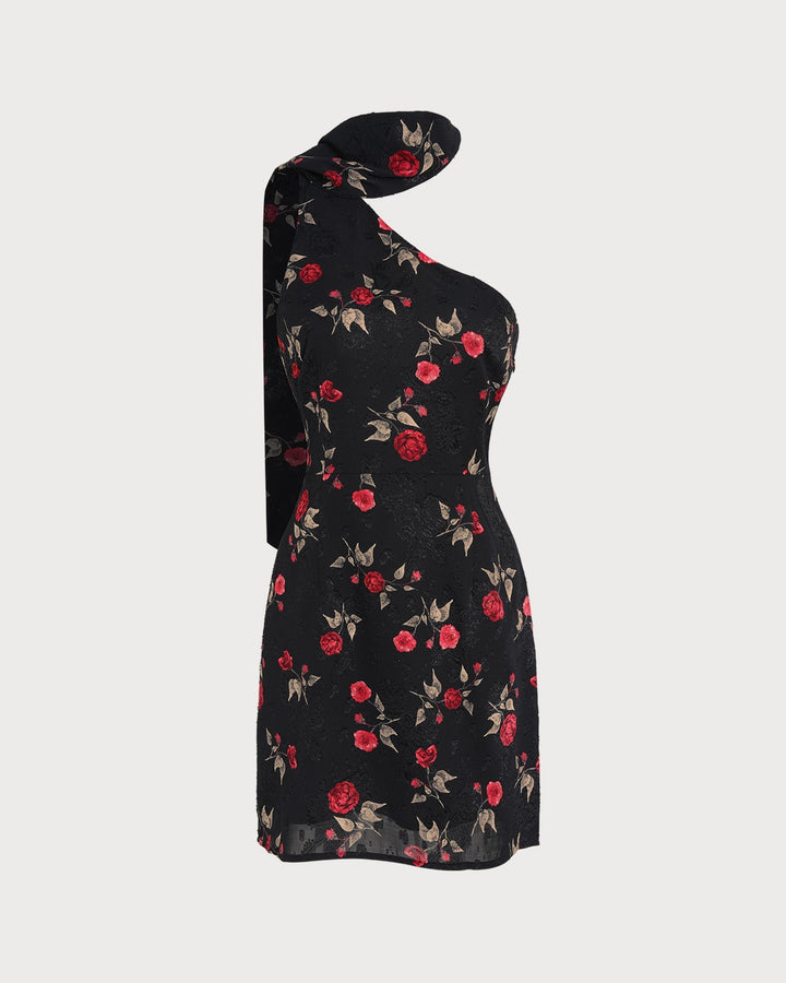 Blair | One-Shoulder Jacquard Mini Dress