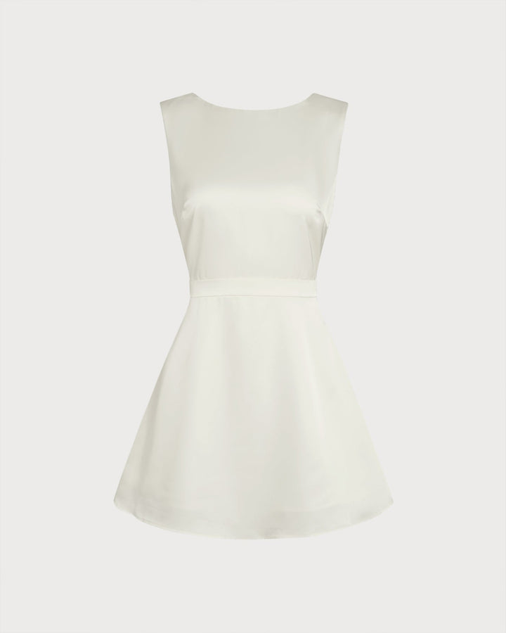 Paloma | Boat Neck Pearl Mini Dress