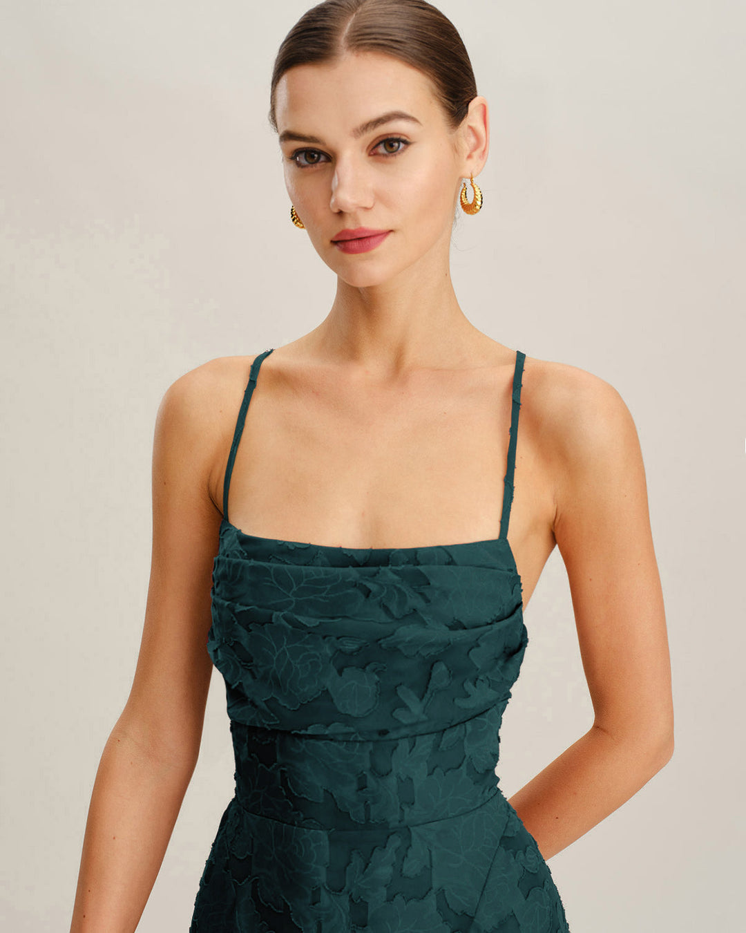 Fleur | Jacquard Spaghetti Strap Mini Dress