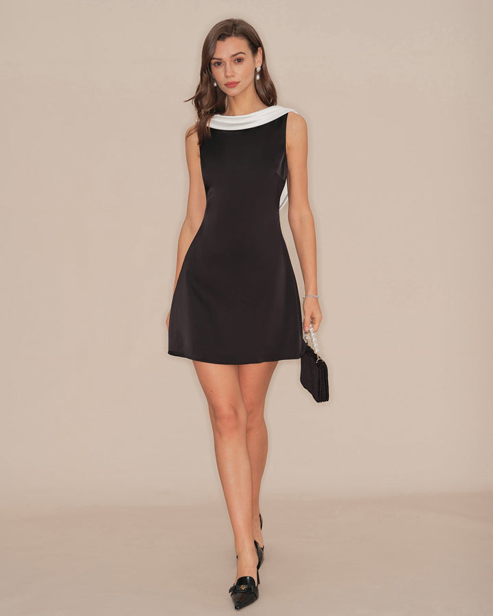 Delphine | Cowl Neck Backless Mini Dress