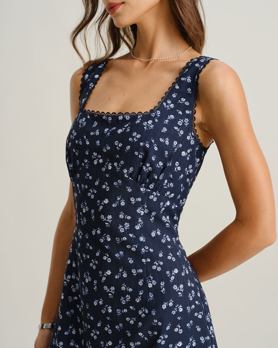 Blair | Floral Square Neck Slip Mini Dress