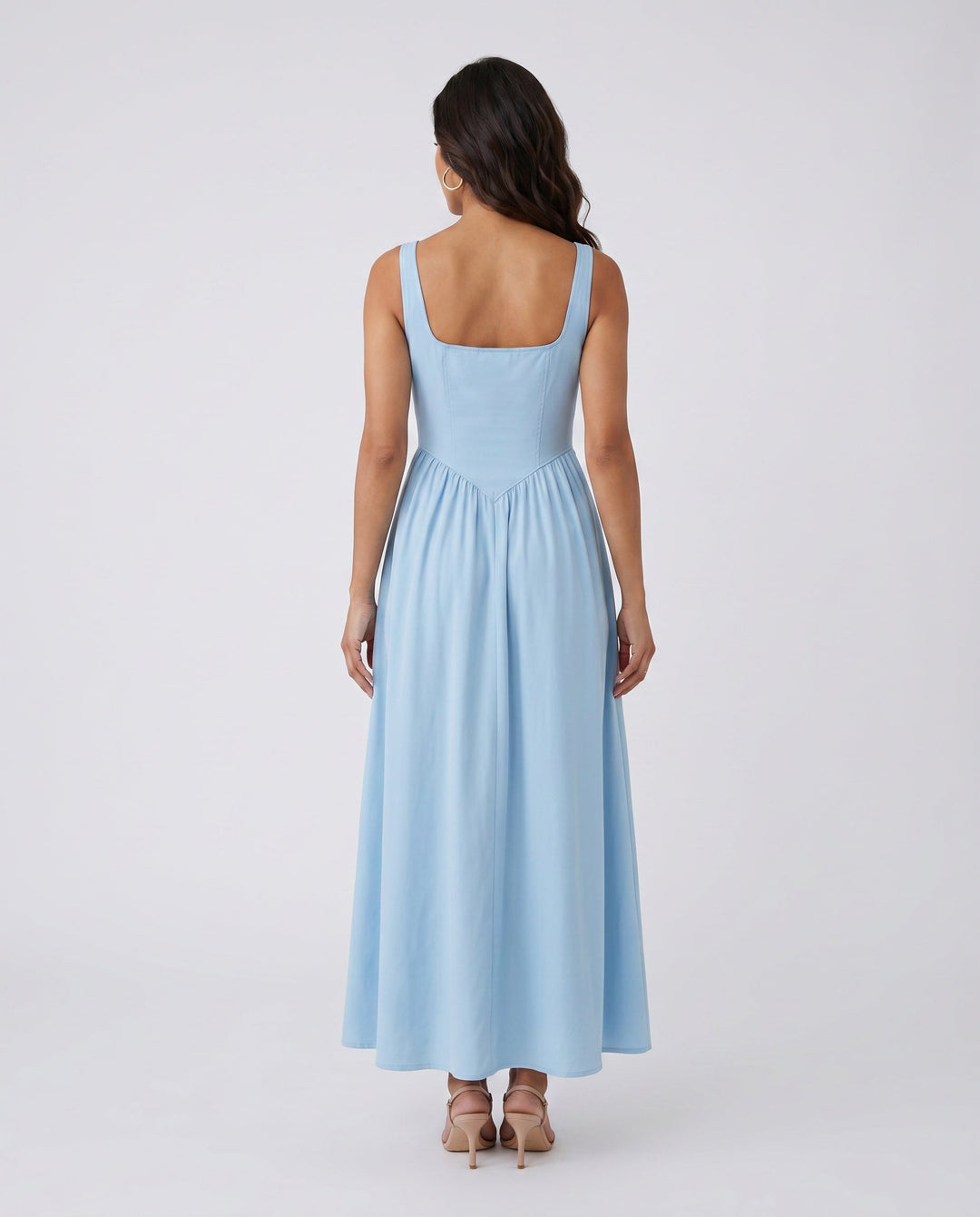 Colleen | Basque Waist A-Line Maxi Dress