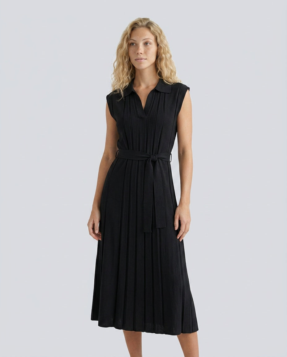 Etta | Pleated Belted Wedding Guest Midi Dress