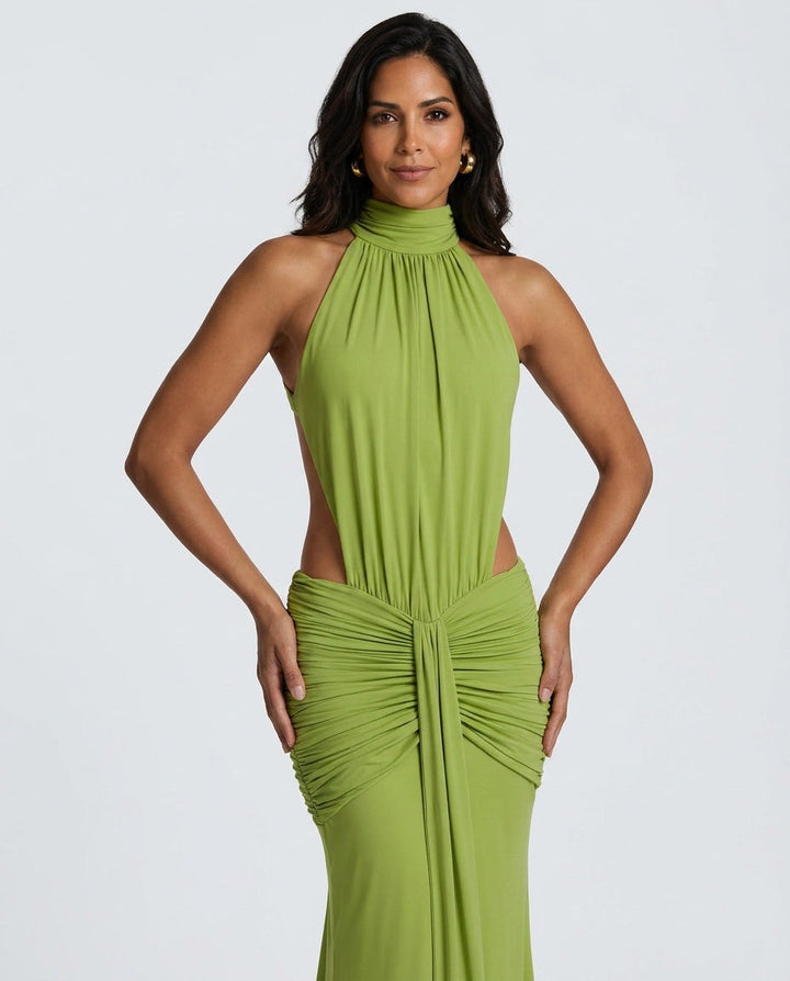 Blair | Halter Neck Backless Maxi Dress