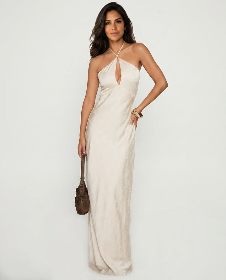 Limosina | Halter Neck Wedding Guest Maxi Dress