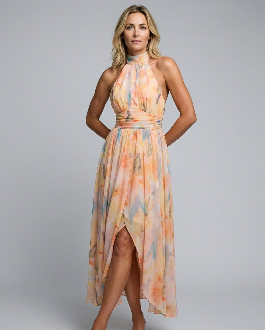 Zara | Watercolour Print Summer Maxi Dress