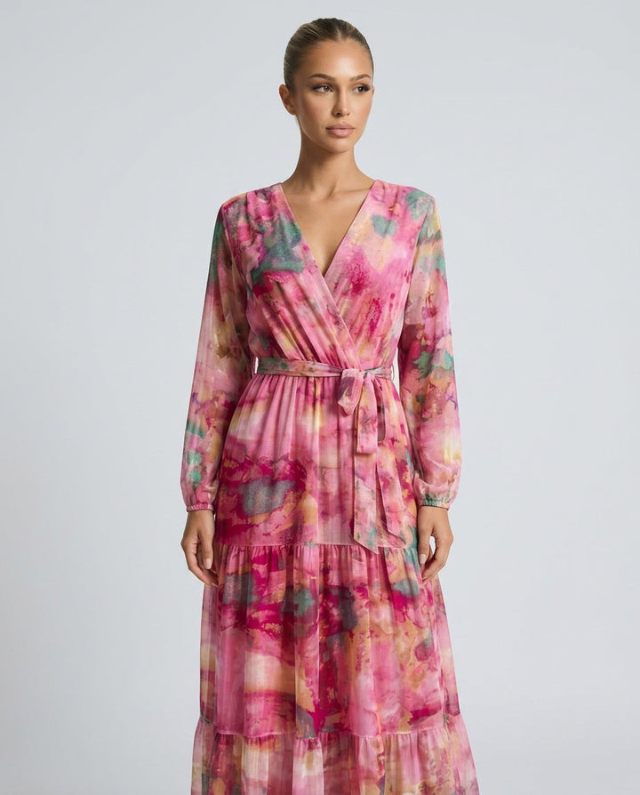 Paige | Floral Wrap Long Sleeve Maxi Dress
