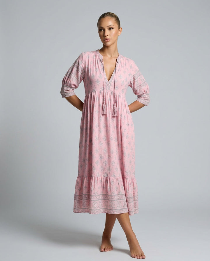 Tatum | Boho Pocket Midi Dress