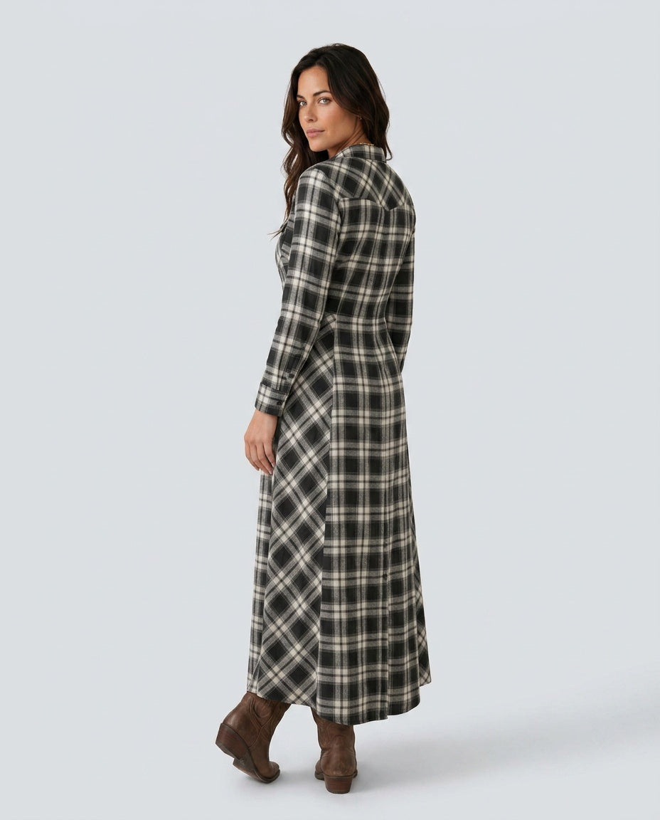 Marilena | Button-Front V-Neck Maxi Dress