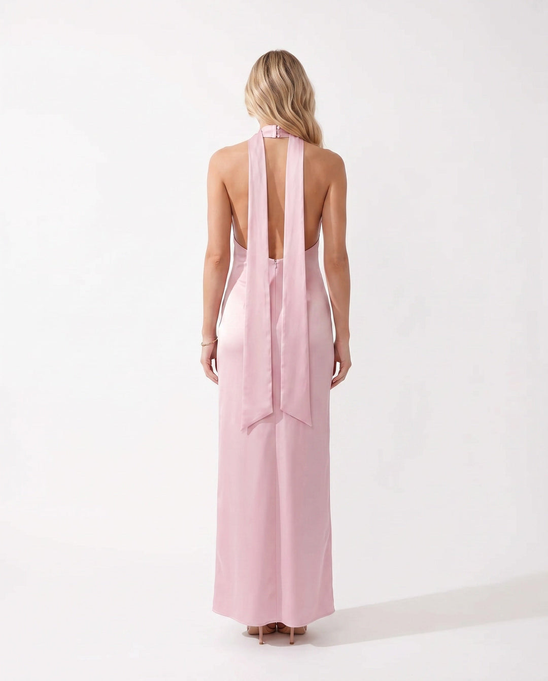 Leona | Cowl Neck Halter Maxi Dress