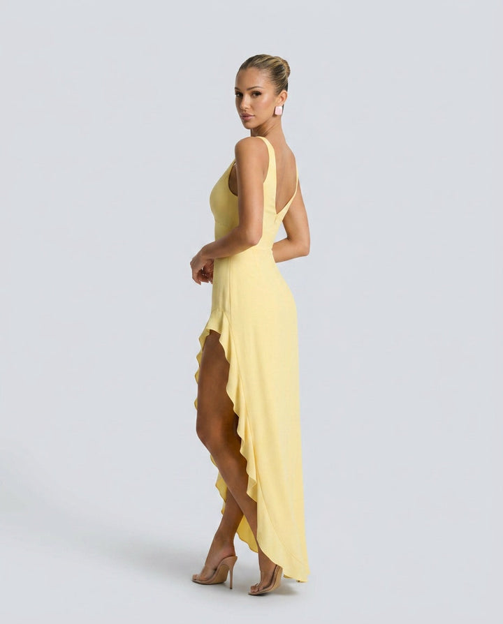 Margot | Ruched V-Neck Wedding Guest Maxi Dress
