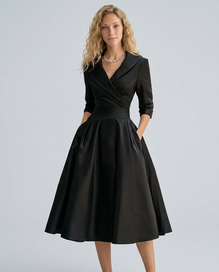 Faye | A-Line Midi with Lapel Detail