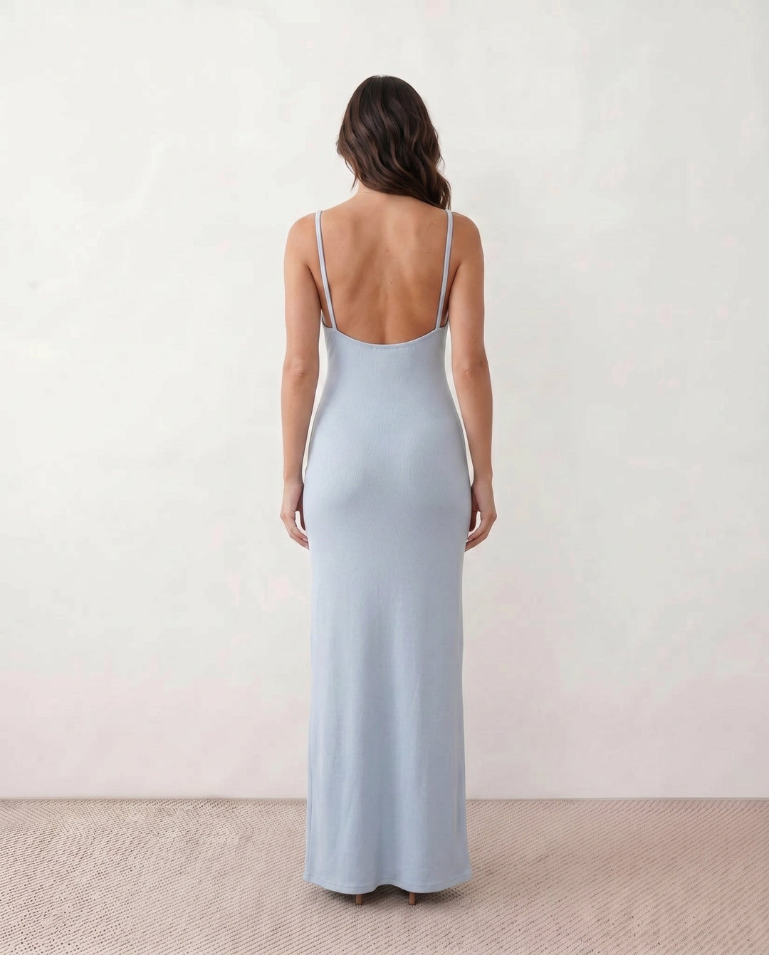 Mireille | Ribbed Spaghetti Strap Maxi Dress