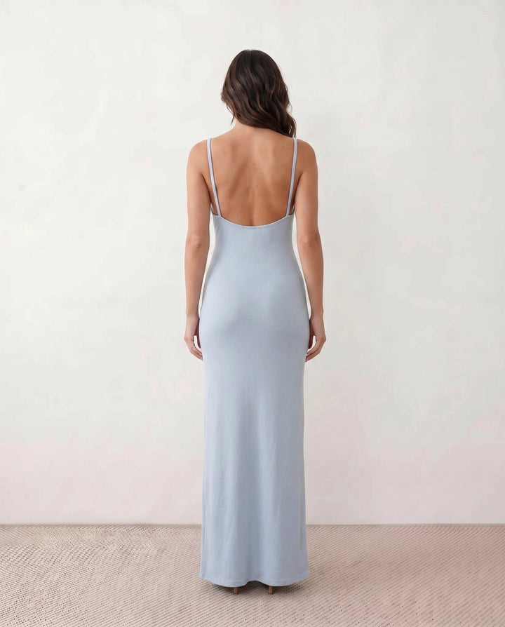 Mireille | Ribbed Spaghetti Strap Maxi Dress