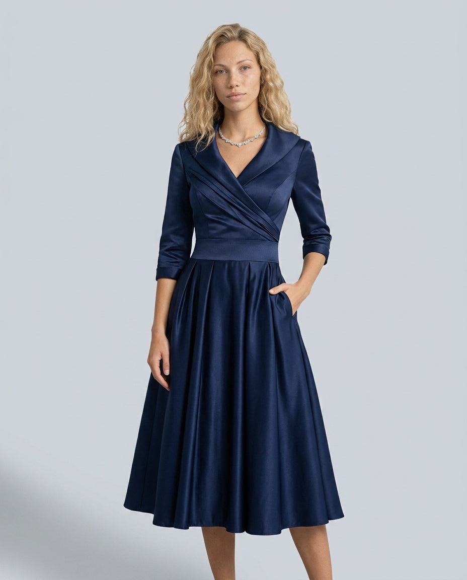 Faye | A-Line Midi with Lapel Detail