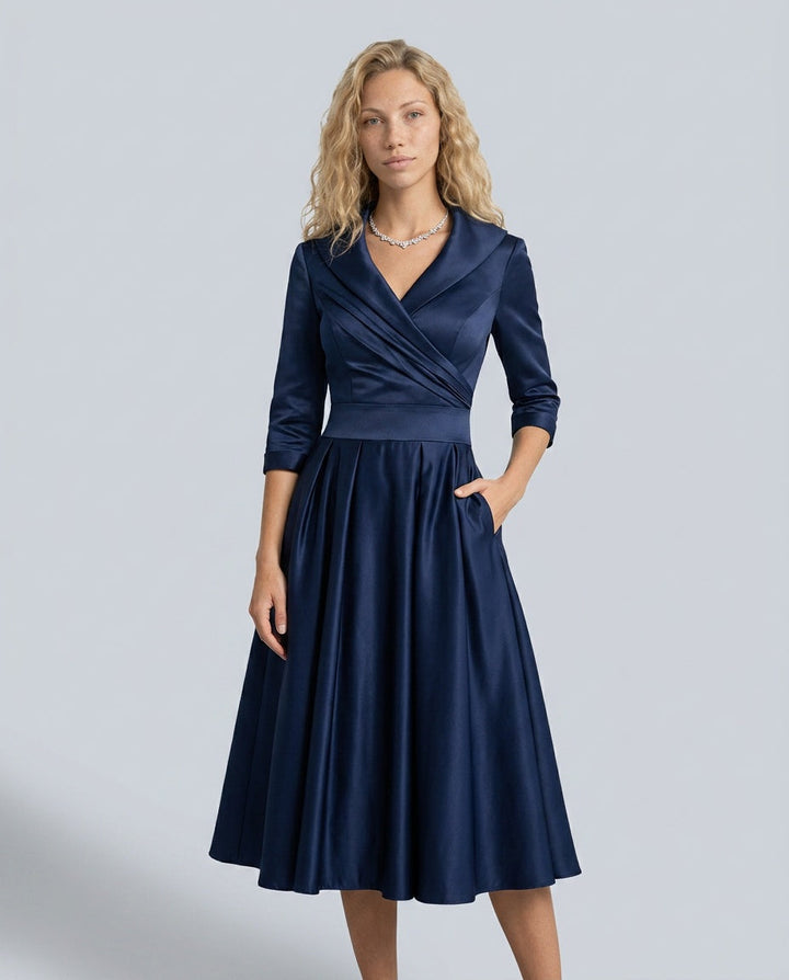 Faye | A-Line Midi with Lapel Detail