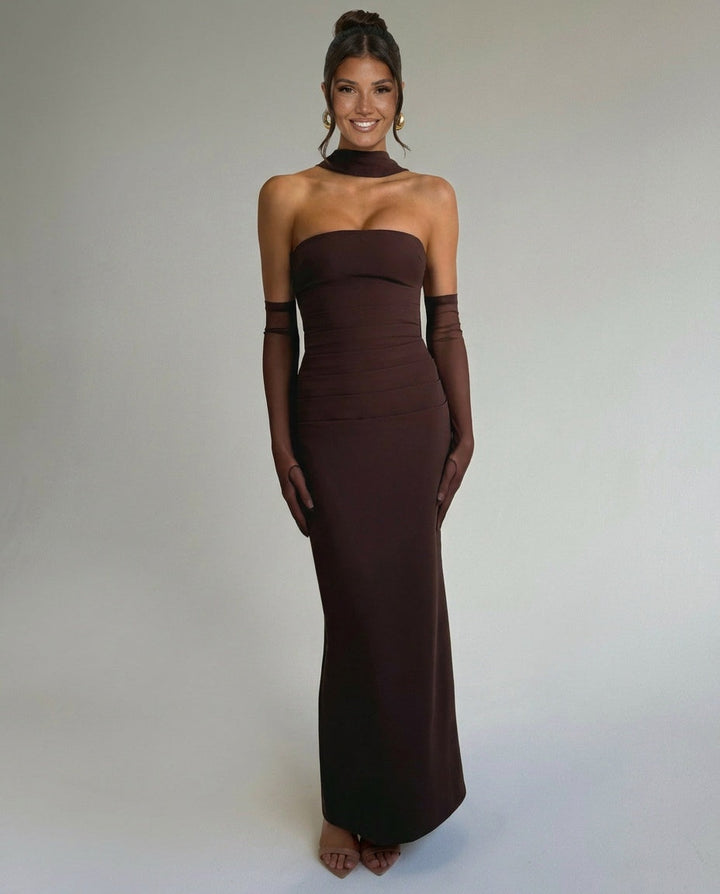 Maeve | One-Shoulder Ruched Maxi Dress