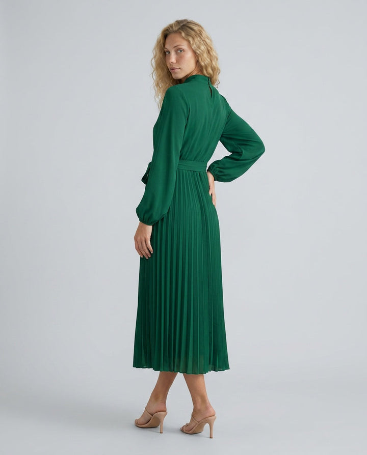 Vivienne | Pleated Midi with Belted Waist