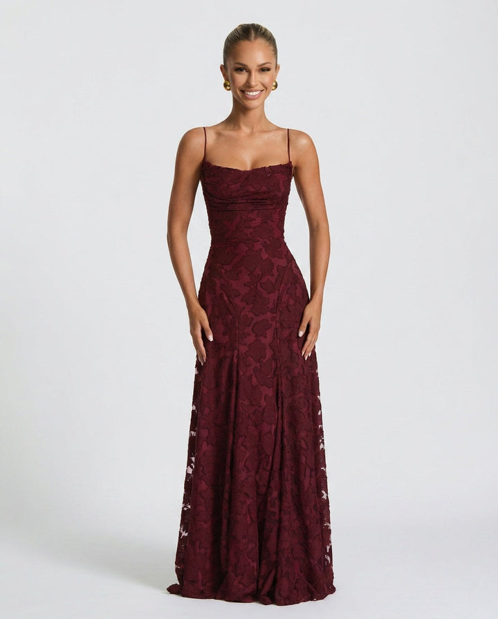 Isolde | Corset Lace-Up Back Maxi Dress