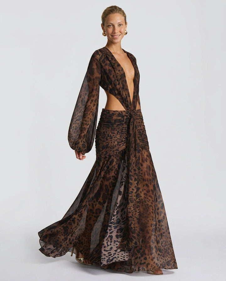 Wren | Halter Neck Ruched Maxi Dress