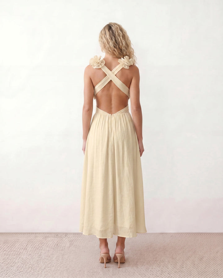 Giedre | Lace-Up A-Line Midi Dress