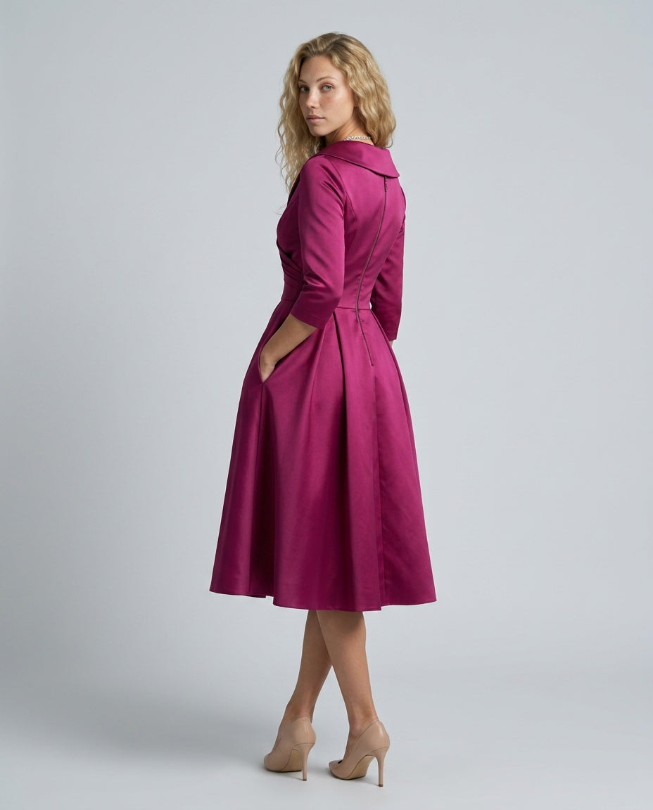 Faye | A-Line Midi with Lapel Detail