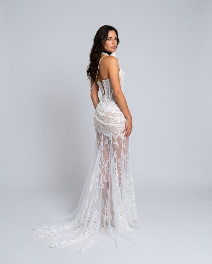 Célène | Lace Corset Strapless Mini Dress &amp; Maxi Skirt Set