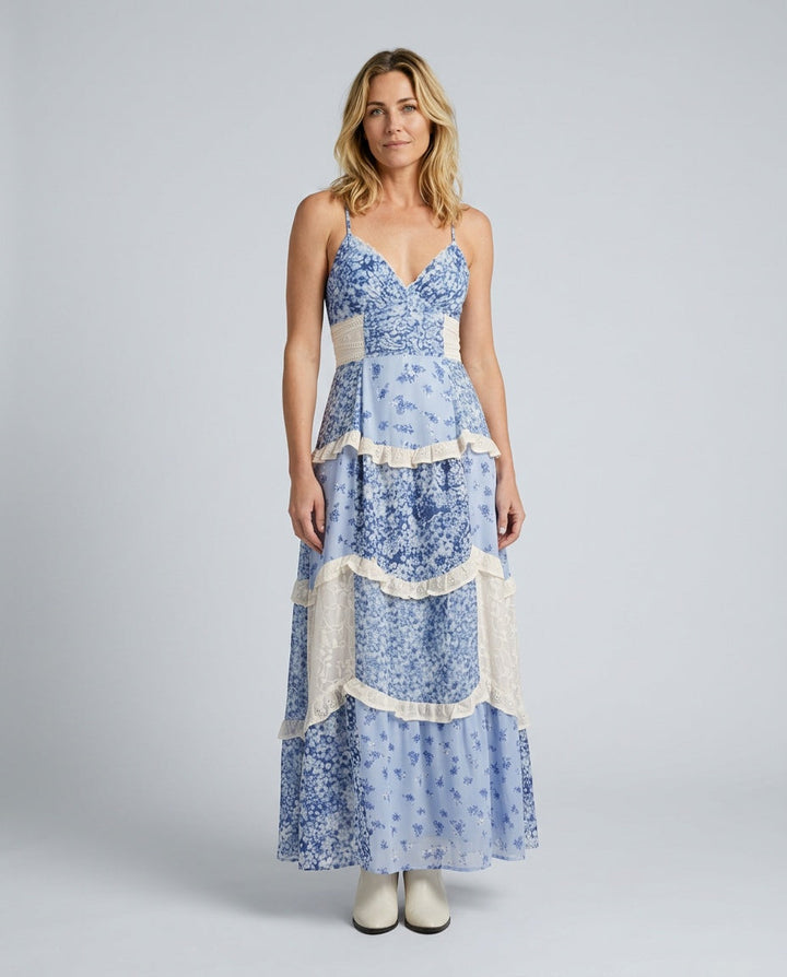 Thea | Spaghetti Strap Open Back Maxi Dress