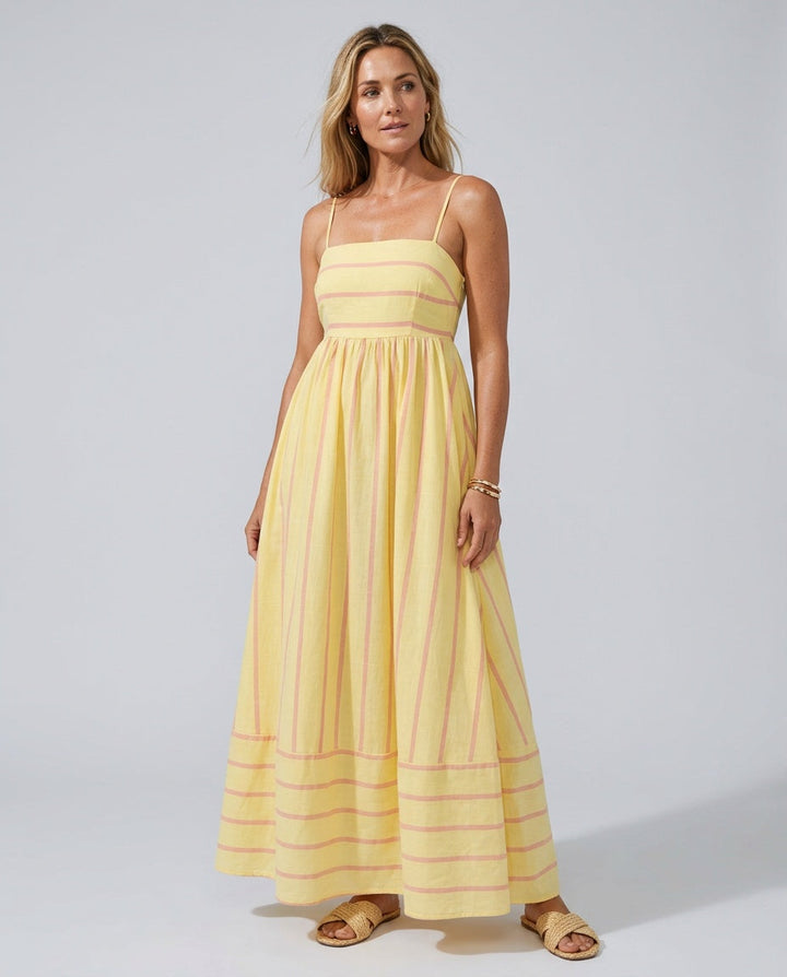 Elin | Striped Strappy Summer Maxi Dress