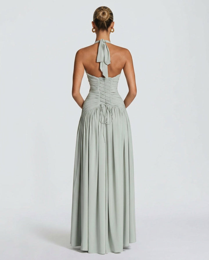 Vesna | Halter Neck Open-Back Maxi Dress