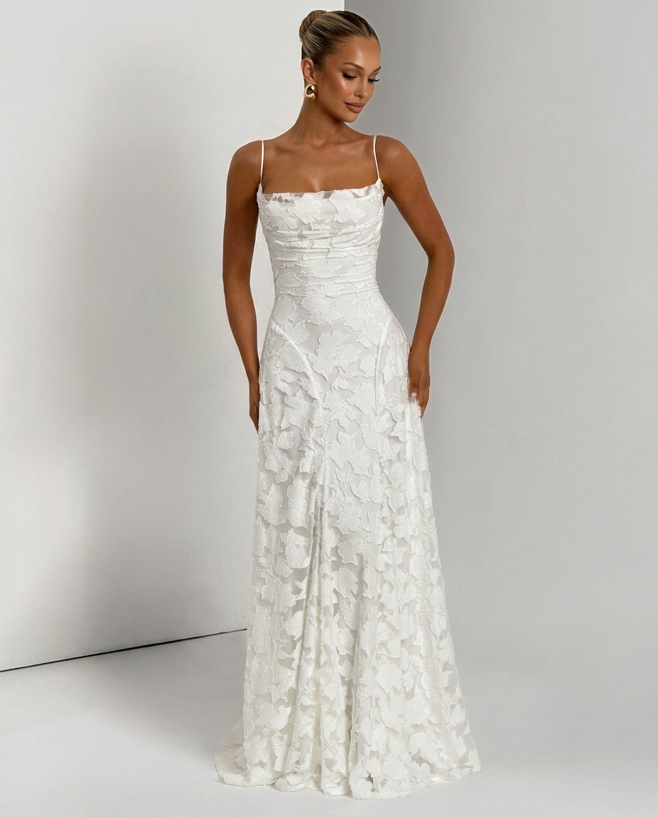 Isolde | Corset Lace-Up Back Maxi Dress