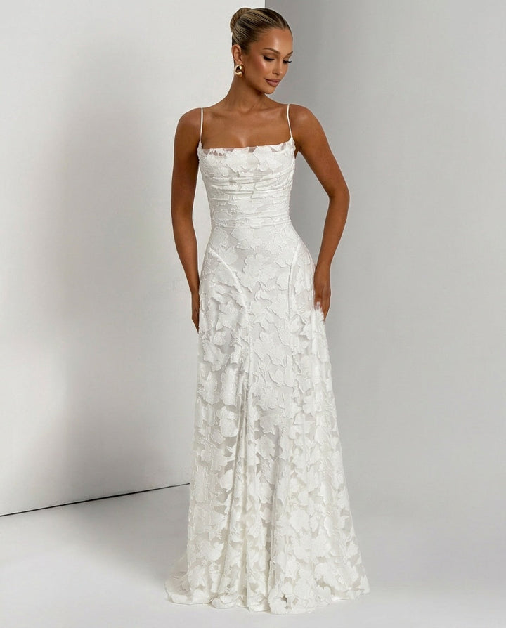Isolde | Corset Lace-Up Back Maxi Dress